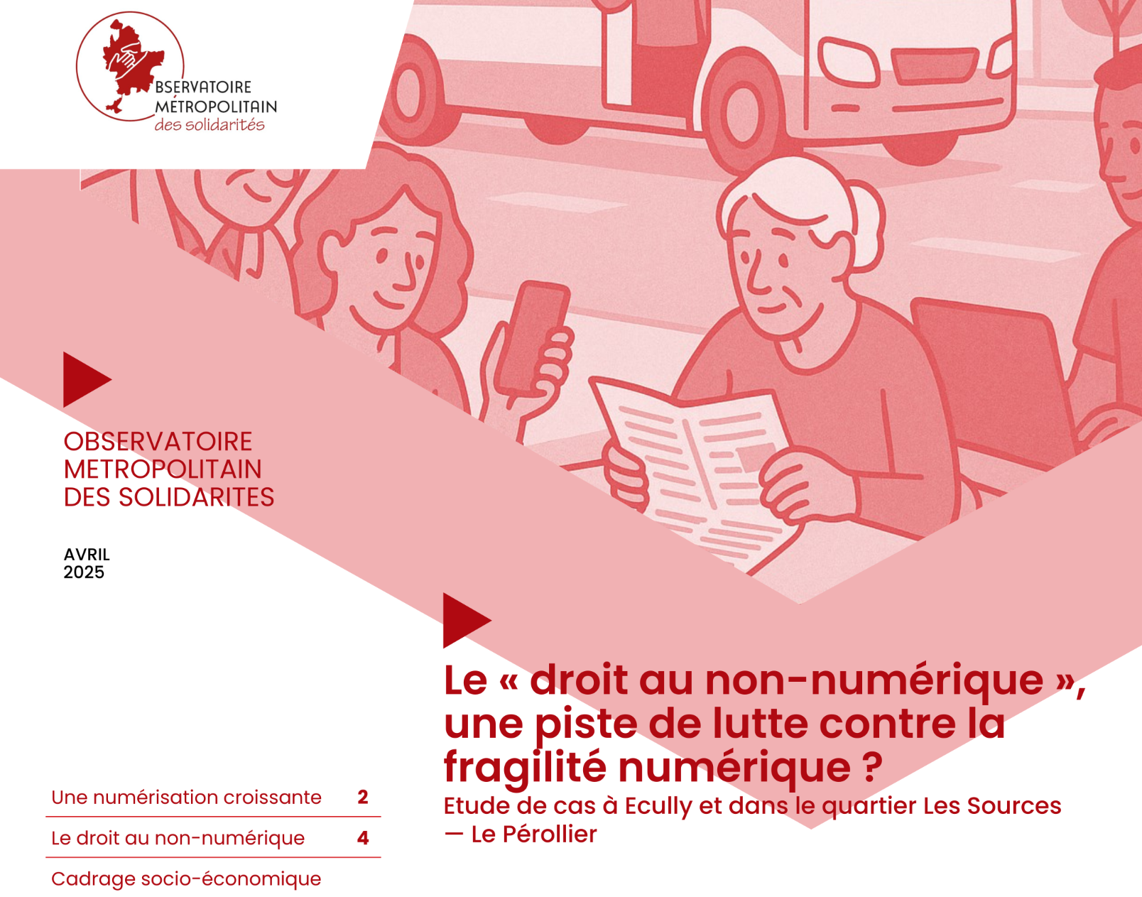 Image de couverture de l'étude de cas titrant : Le « droit au non-numérique », une piste de lutte contre la fragilité numérique ?Etude de cas à Ecully et dans le quartier Les Sources — Le Pérollier