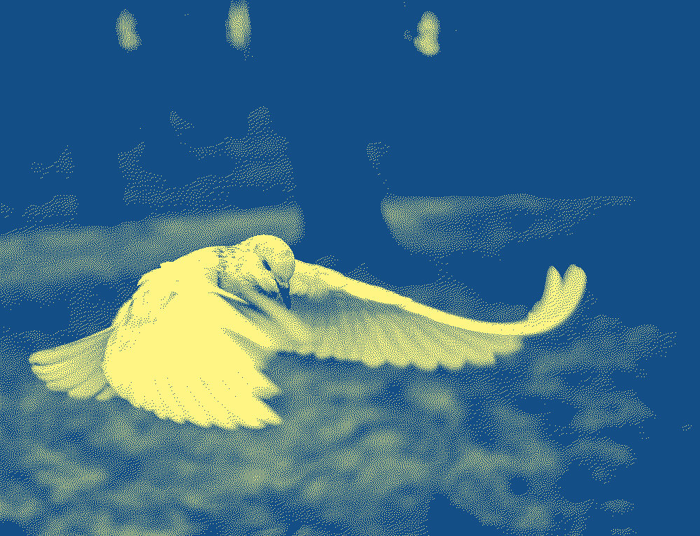 Image styllisée d'une colombe (ou d'un bokeh à vrai dire)