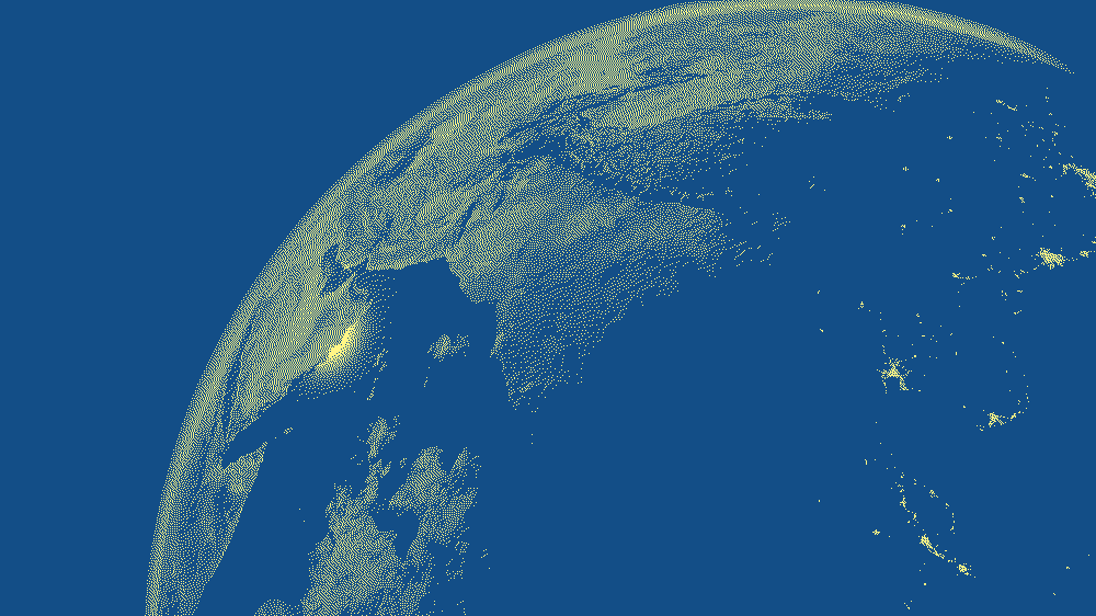 photo stylisée de la terre, prise par satellite