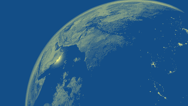 photo stylisée de la terre, prise par satellite